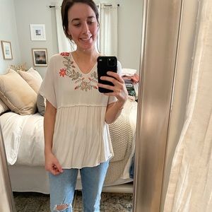 Embroidered top